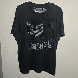 Express affliction style Black Short Sleeve Tee